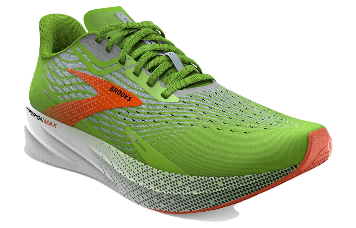 Brooks Hyperion Max Green Gecko Red Orange