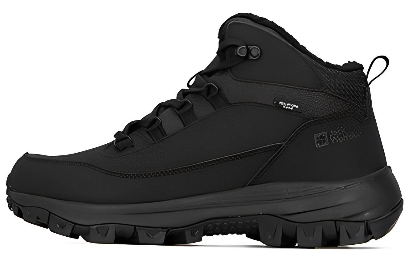 Jack Wolfskin Leather Slip Resistant Abrasion Resistant Mid top Outdoor Shoes Men’s Black