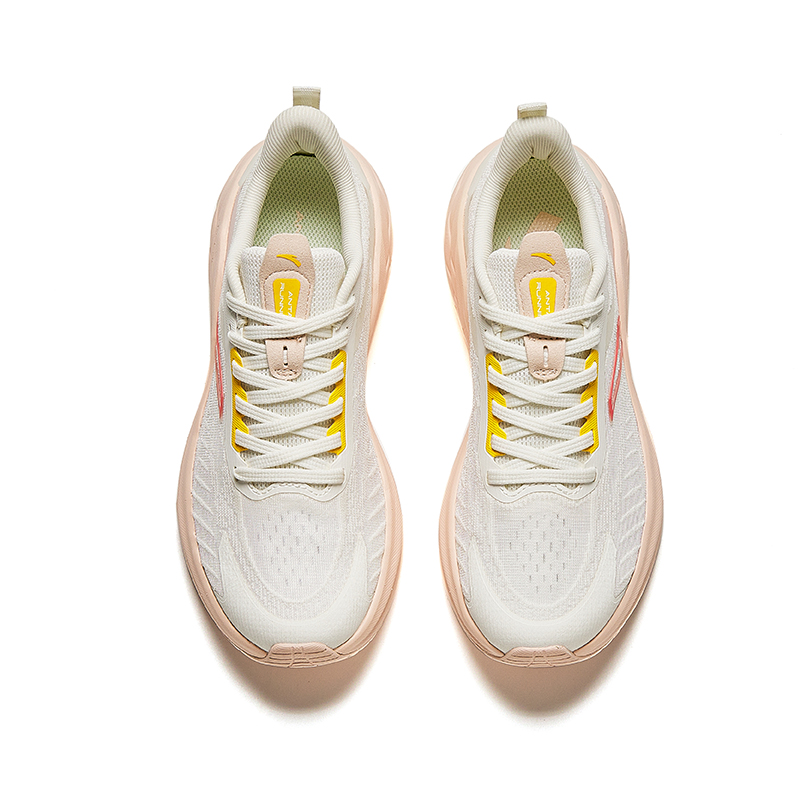 Anta Cushioning Slip Resistant Abrasion Resistant Low top Running Shoes Women’s White Pink