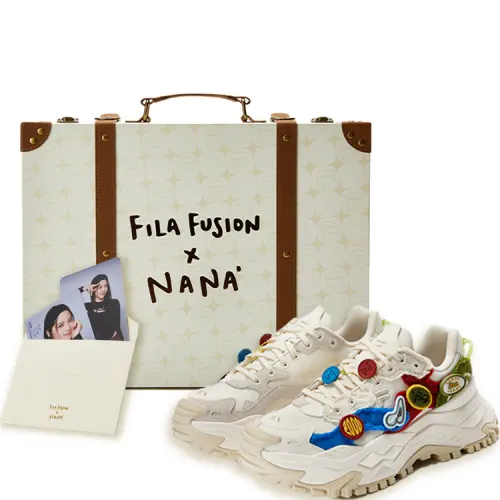 FILA FUSION Slip Resistant Low top Chunky Sneakers Women's Milk White Box