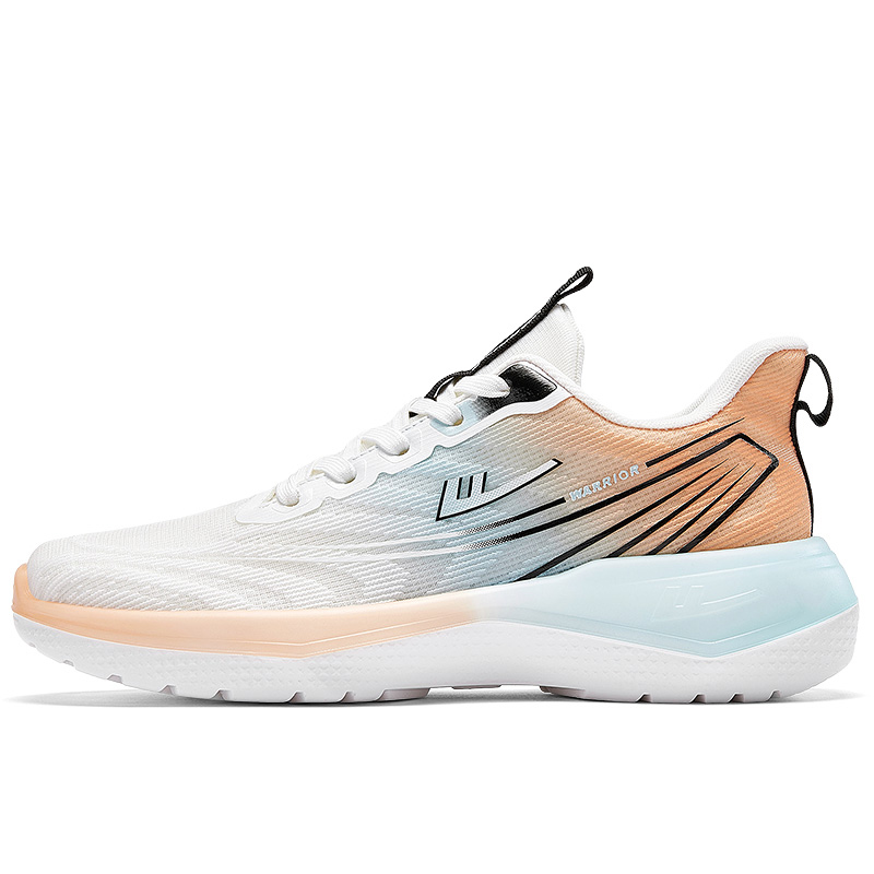 Warrior Cushioning Height Increasing Lightweight Breathable Low top Running Shoes Men’s White Blue Orange