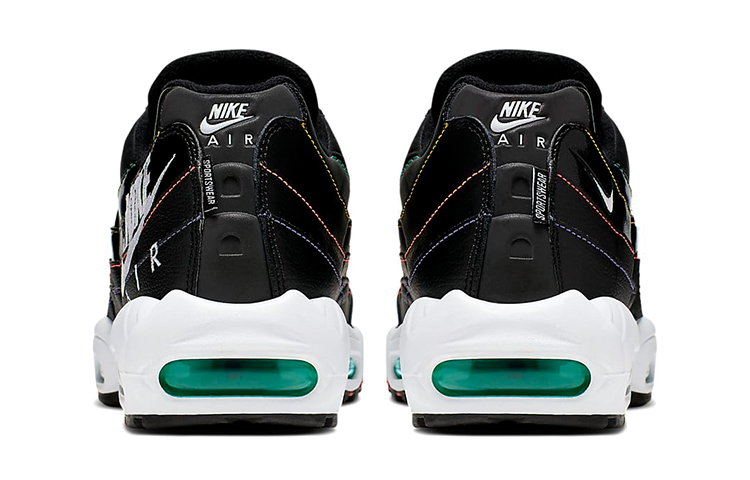 Мужские кроссовки Nike Air Max 95 (черно-зелено-белые) — Чёрный / зелёный / белый — фото 5