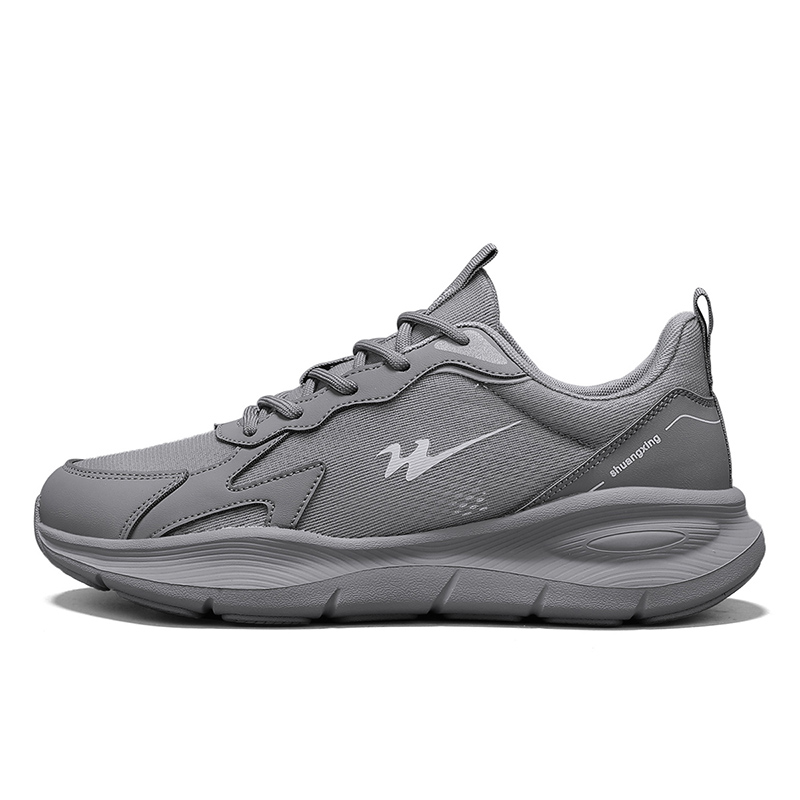 Binary Cushioning Rebound Lightweight Breathable Slip Resistant Low top Running Shoes Men’s Gray