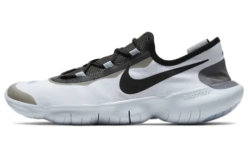 Nike Free RN 5.0 barefoot feel sports leather shock-absorbing non-slip wear-resistant low-top casual running shoes men's white black blue
