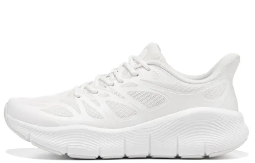 BMAI Bimax Expeditioner Pure Light Shock-absorbing, breathable, wear-resistant, ultra-light thick sole, sandwich mesh, jogging training, commuting and skipping wear, mixed EVA physical foam, low-cut running shoes, men's moonlight white