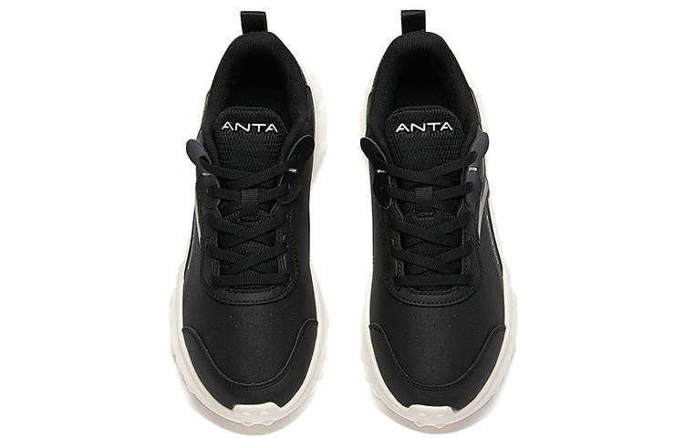 Anta Running Collection Lightweight Breathable Lightweight And Breathable Low top Running Shoes Women’s Black Silver