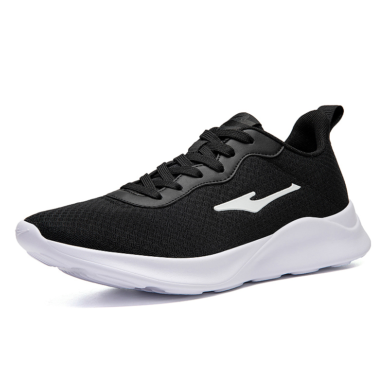 Erke Cushioning Slip Resistant Breathable Low top Casual Running Shoes Men’s Black White
