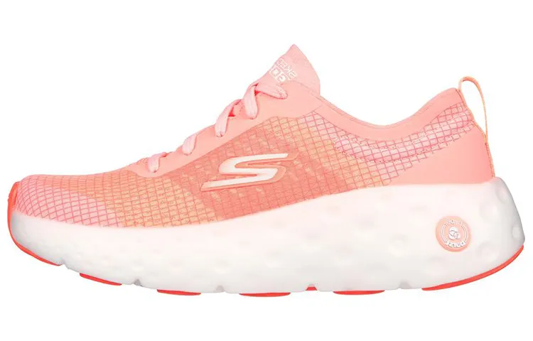 Skechers Max Cushioning Fabric Low top Casual Running Shoes Women's Pink White