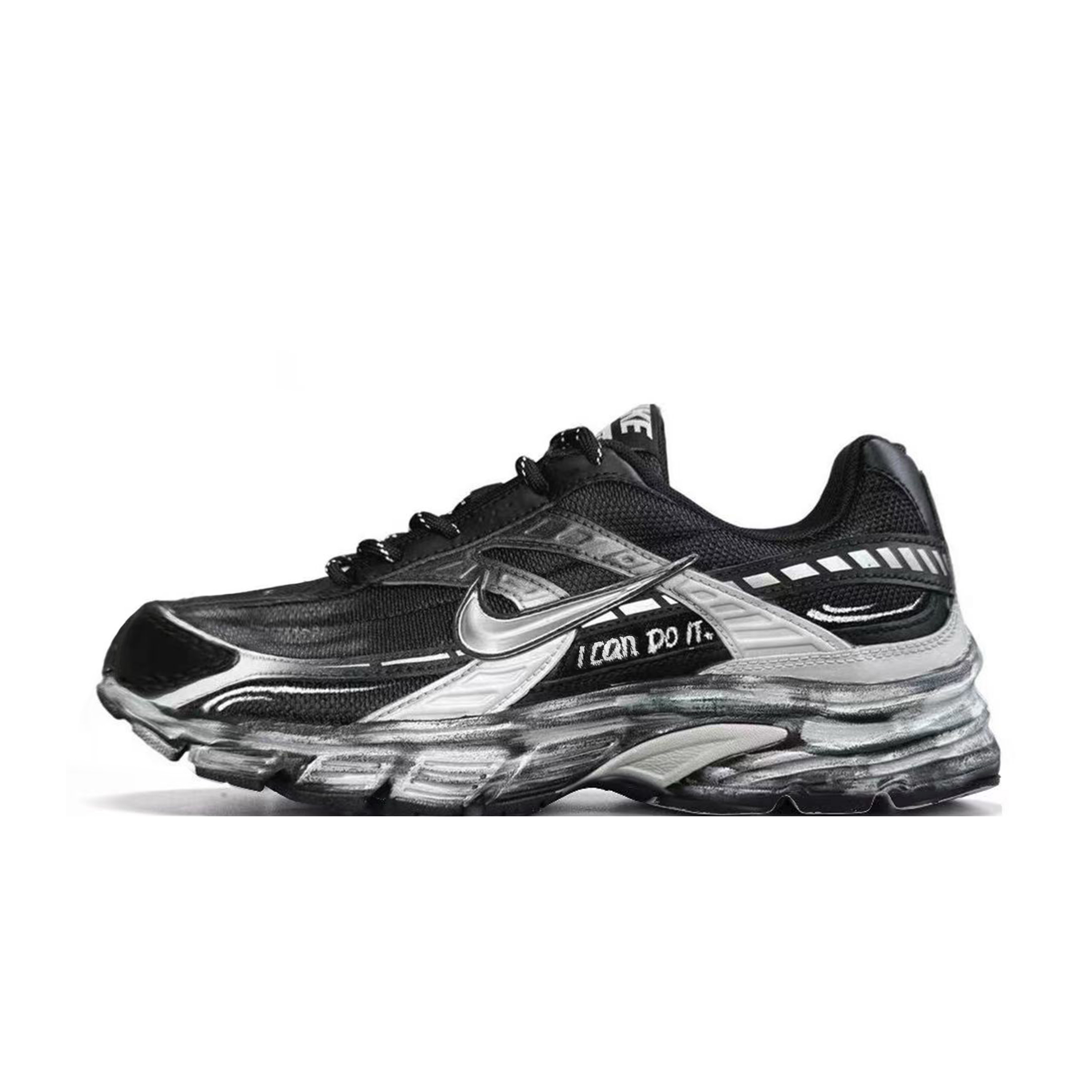 Nike Initiator Cushioning Abrasion Resistant Breathable Lightweight Low top Casual Running Shoes Men’s Black Gray