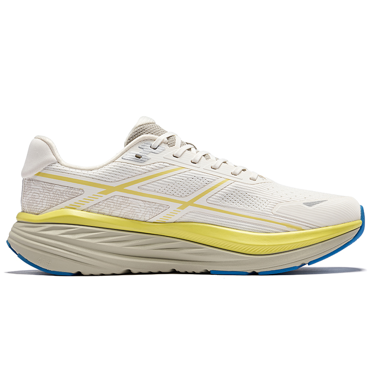 Erke Cushioning Slip Resistant Breathable Low top Casual Running Shoes Men’s Microcrystal White Corn Yellow