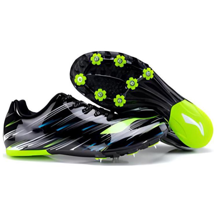 Li Ning Cushioning Slip Resistant Cushioning Slip Resistant Low top Running Shoes Unisex Black Green