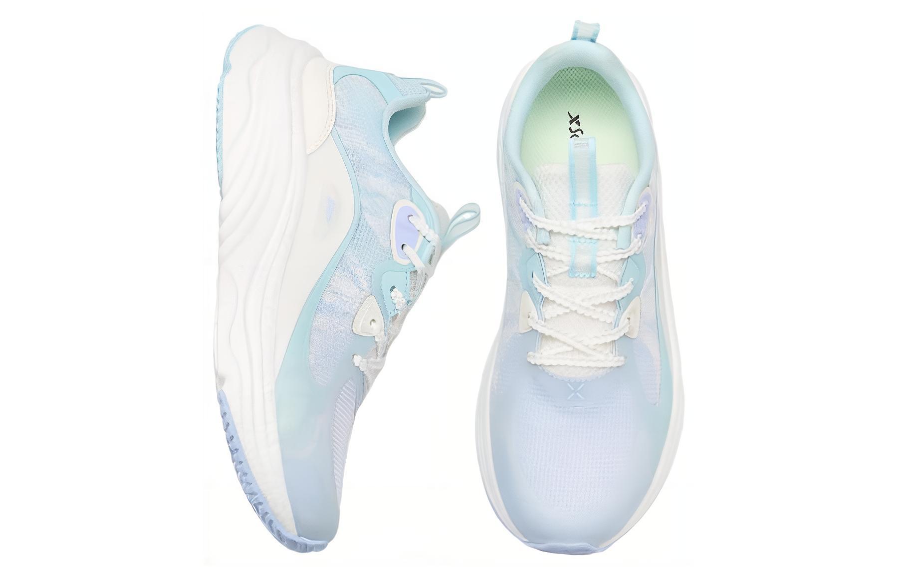 XTEP Cushioning Slip Resistant Abrasion Resistant Low top Running Shoes Women’s Light Dusk Blue