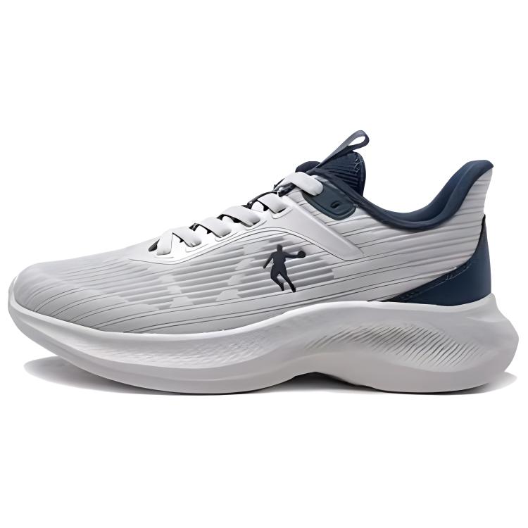 QIAODAN Fabric Cushioning Breathable Lightweight Low top Casual Running Shoes Men’s White