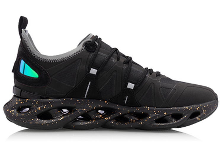 Li Ning Cushioning Breathable Rebound Low top Running Shoes Men’s Black Blue