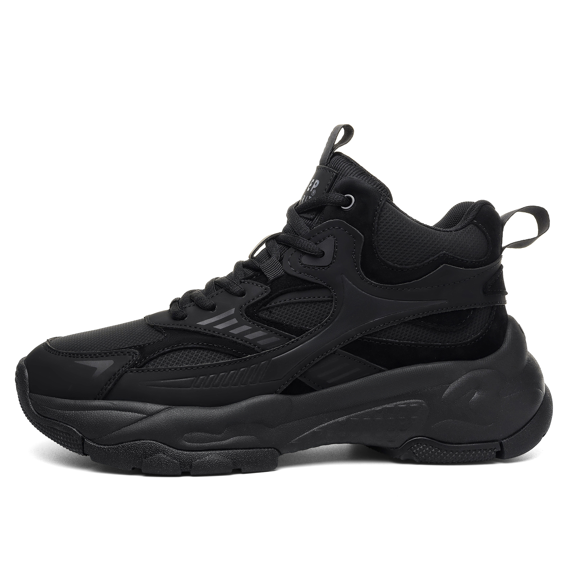 JEEP SPIRIT Black Myth Cushioning Abrasion Resistant Waterproof And Breathable Thermal Height Increasing High top