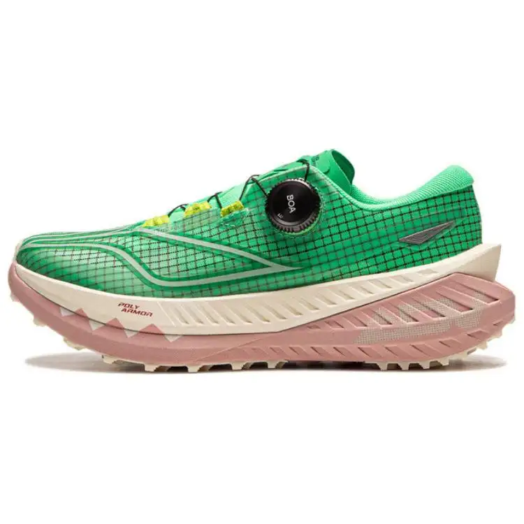 Li Ning Running Shoes Women's Low Top Green Beige Pink
