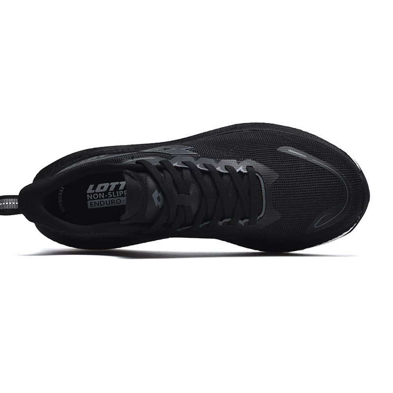 LOTTO Cushioning Anti-Slip And Wear-Resistant Lightweight Rebound Low-Top Rubber Outsole Running Shoes Men’s Black