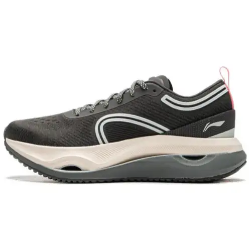 Li Ning Fabric Slip Resistant Abrasion Resistant Low top Running Shoes Women's Black