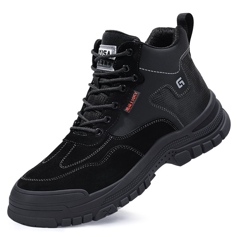 LANOUDUN Impact Resistant And Abrasion Resistant High top Outdoor Shoes Unisex Black