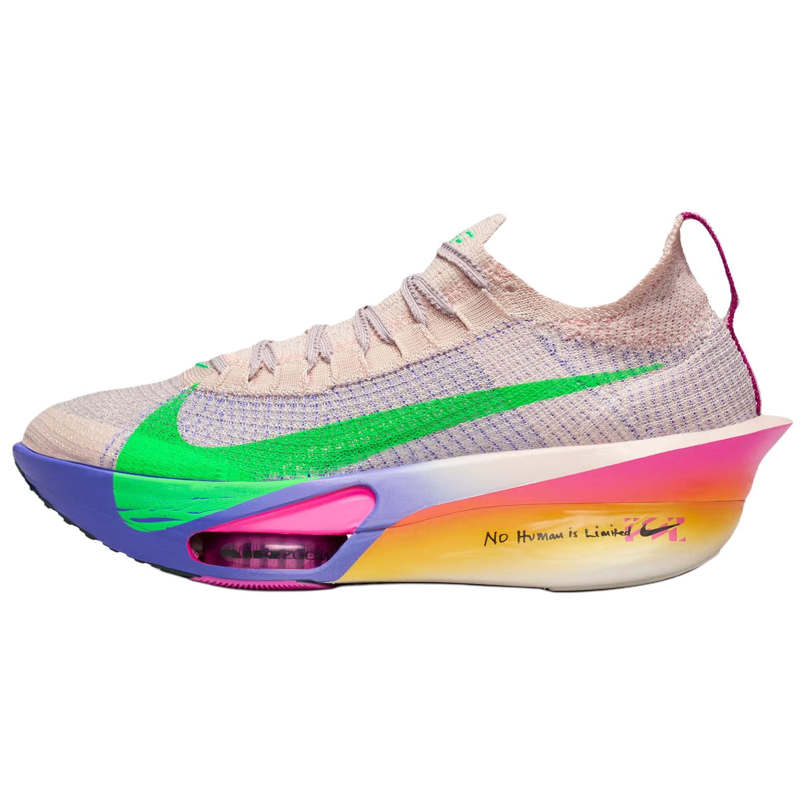 Женские кроссовки Nike Nike Air Zoom Alphafly Next% 3 Eliud Kipchoge (бежево-зелено-синие)