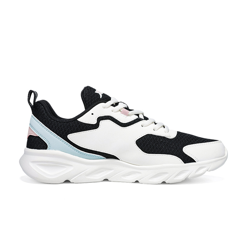 XTEP Fabric Cushioning Lightweight Low top Running Shoes Women’s White Black Green