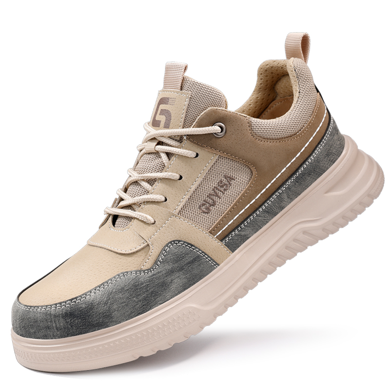 LANOUDUN Impact Resistant Lightweight Low top Outdoor Shoes Men’s Khaki