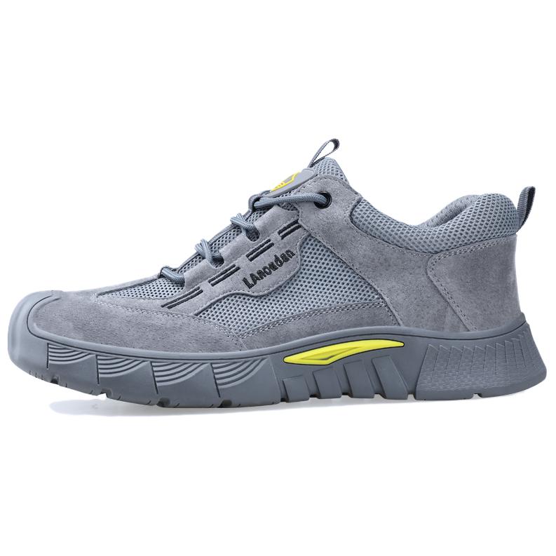 LANOUDUN Safety Shoes For Men Abrasion Resistant, Breathable, Impact Resistant Low top Outdoor Shoes Unisex Gray