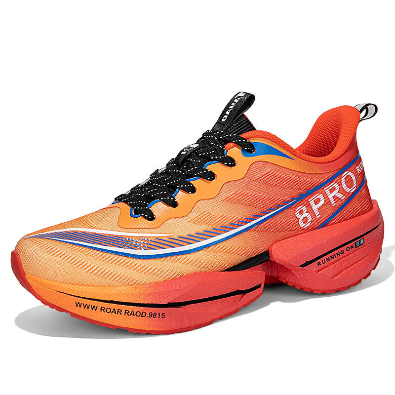 TAYAO Cushioning Slip Resistant Breathable Low top Casual Running Shoes Unisex Fire Red