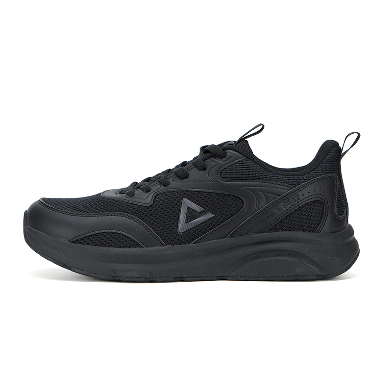 PEAK Cushioning Lightweight Rebound Low top Running Shoes Men’s All Black