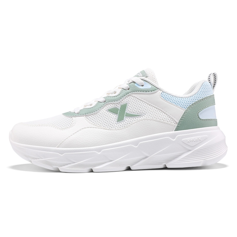 XTEP Breathable And Resilient Low top Casual Running Shoes Women’s White Green