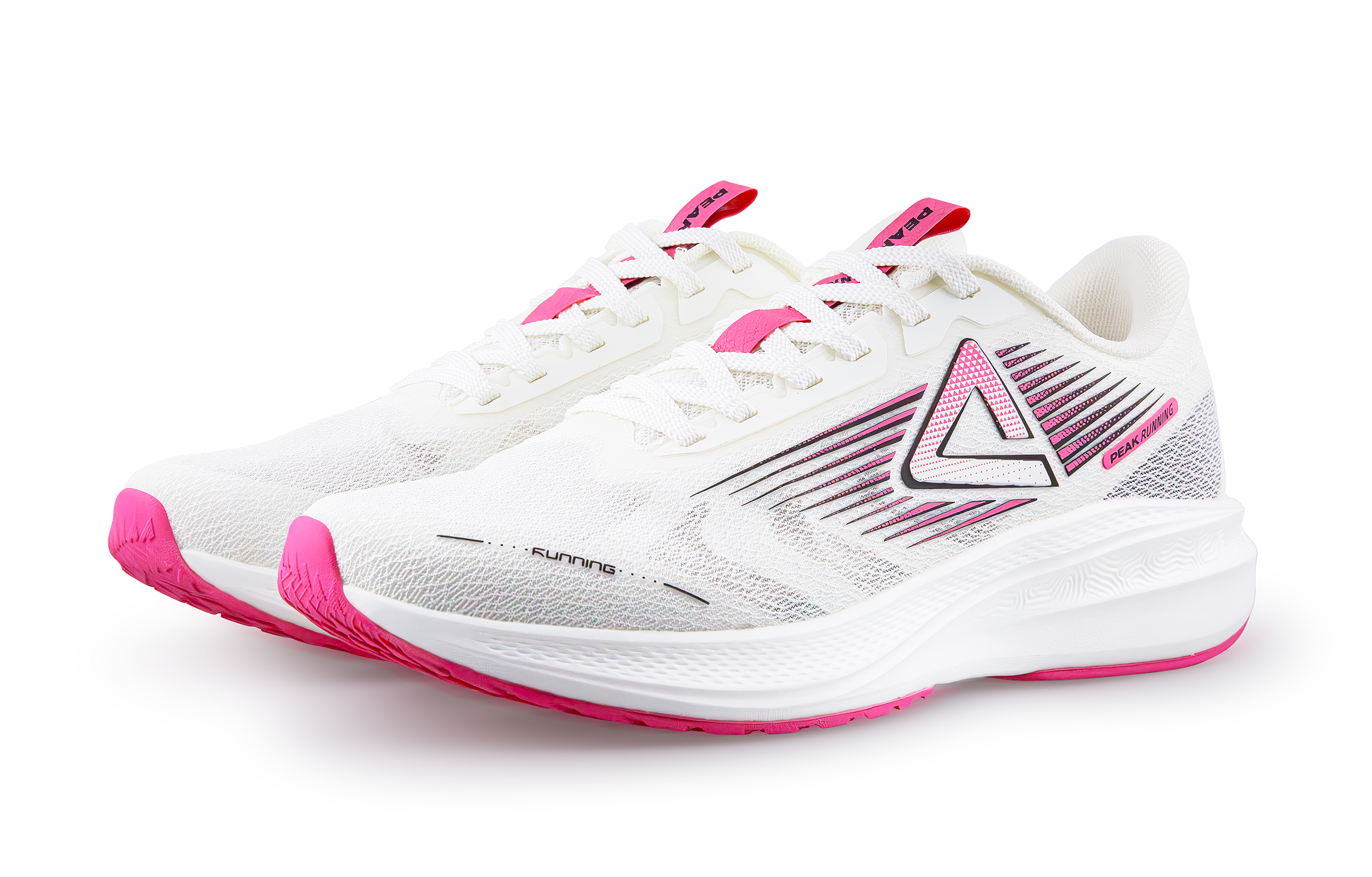 PEAK Low Top Running Shoes Unisex White Rose Red