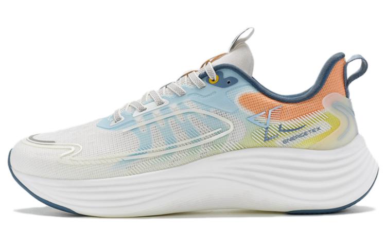 XTEP Comfortable Cushioning Slip Resistant Low top Running Shoes Men’s White Blue Orange