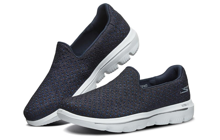Skechers Go Walk 3 Comfortable Round Toe Fabric Low top Running Shoes Women’s Black Blue