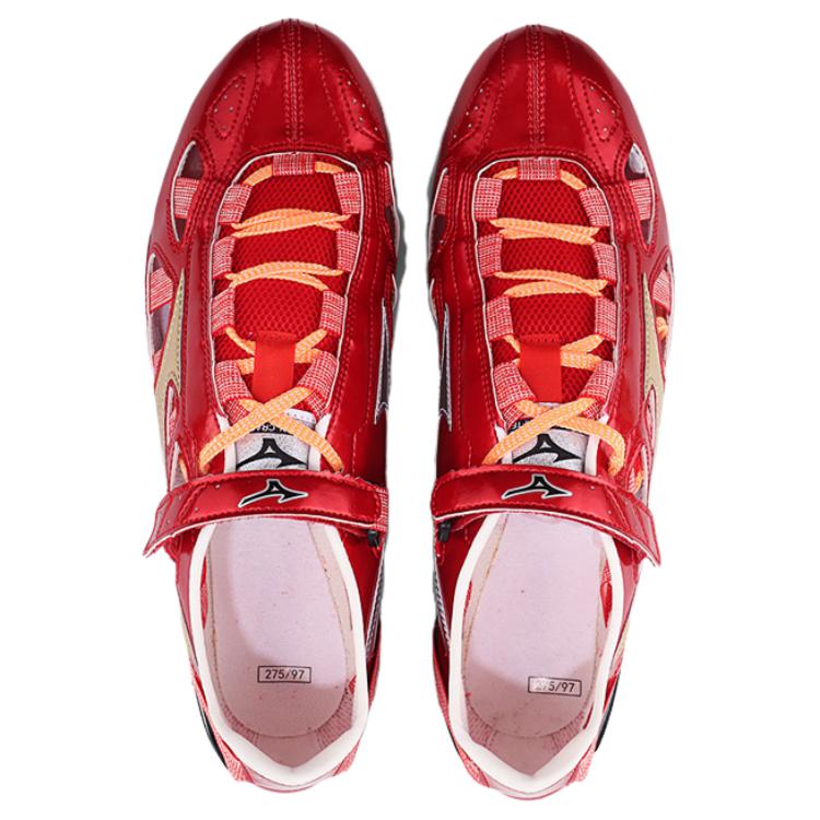 Mizuno Slip Resistant Abrasion Resistant Low top Sprint Running Shoes Unisex Red Gold Black