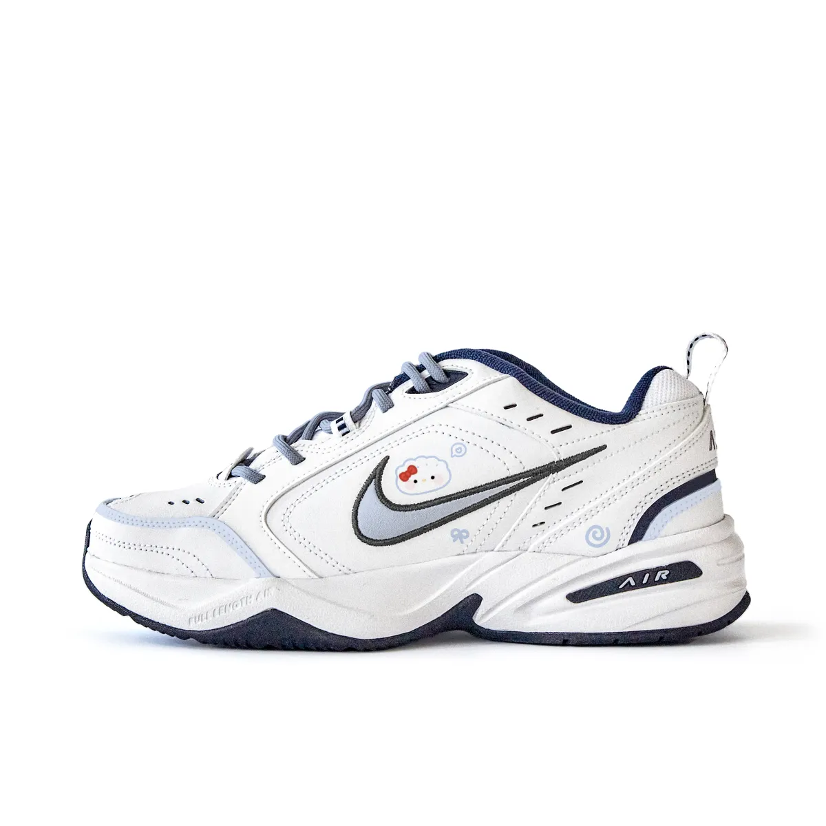Nike Air Monarch 4 Slip Resistant Abrasion Resistant Low top Chunky Sneakers Unisex White Purple