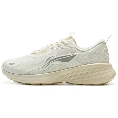 Li Ning Light Cloud Slip Resistant Abrasion Resistant Low top Casual Running Shoes Women's Ecru