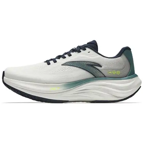 Anta Textile, Synthetic Leather Slip Resistant Abrasion Resistant Low top Casual Running Shoes Men's White Green