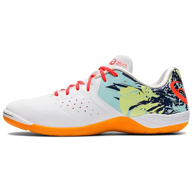 Asics Toque 7 Comfortable Abrasion Resistant, Breathable, Lightweight Low top Running Shoes Unisex White Orange