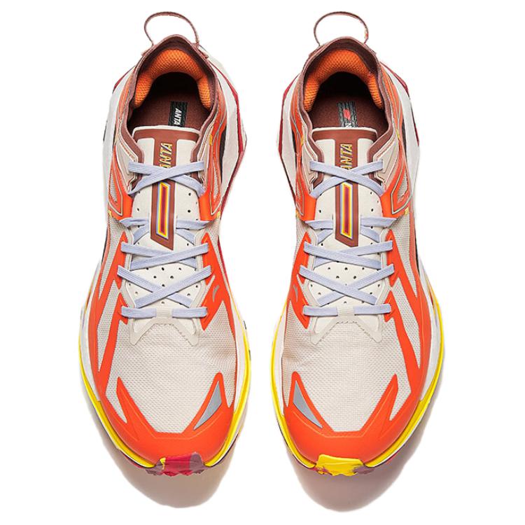 Anta Cushioning Slip Resistant Low top Trail Running Shoes Men’s Beige Orange
