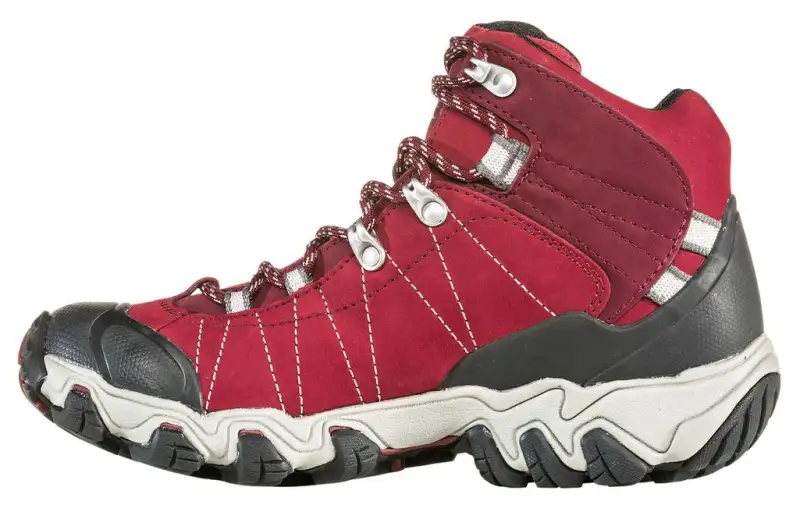 Oboz Footwear Bridger Mid Waterproof Cushioning Slip Resistant High top Outdoor Shoes Women's Red