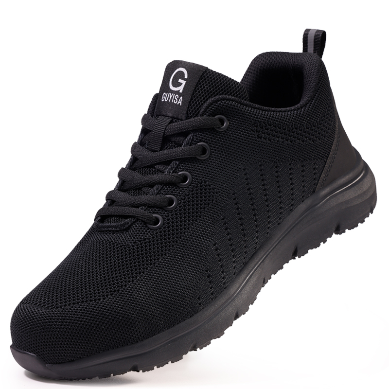 LANOUDUN Slip Resistant Impact Resistant Low top Outdoor Shoes Unisex Black