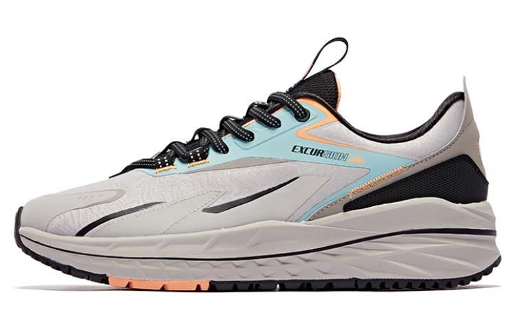 QIAODAN Comfortable Cushioning Slip Resistant Abrasion Resistant Low top Running Shoes Men’s Gray Black Blue