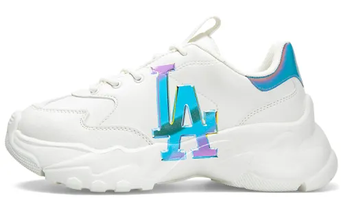 MLB Big Ball Chunky A Meta Leather Low top Chunky Sneakers Unisex White Blue