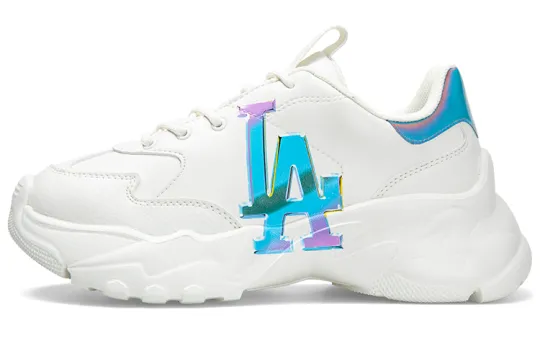 MLB Big Ball Chunky A Meta Leather Low top Chunky Sneakers Unisex White Blue