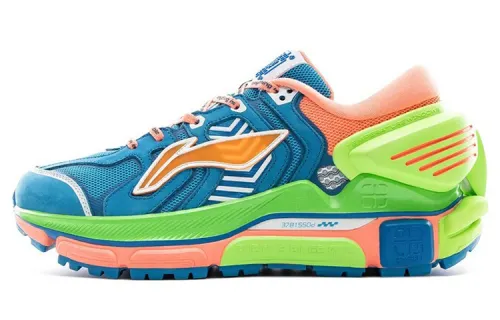 Li Ning Kuafu Paris Fashion Week Cushioning Slip Resistant Support Low top Running Shoes Men's Lively Blue