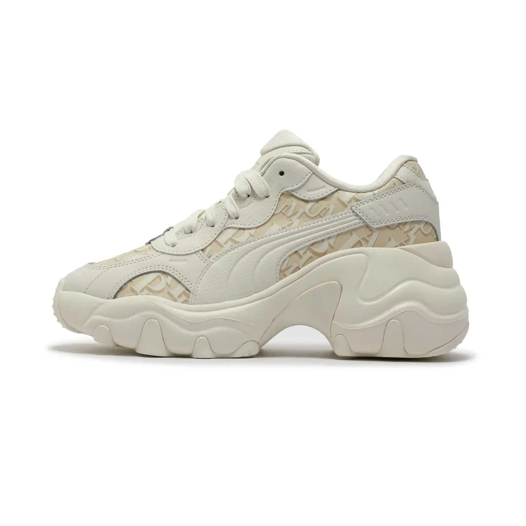 PUMA Pulsar Wedge Abrasion Resistant Height Increasing Abrasion Resistant Mid top Chunky Sneakers Women's Ecru