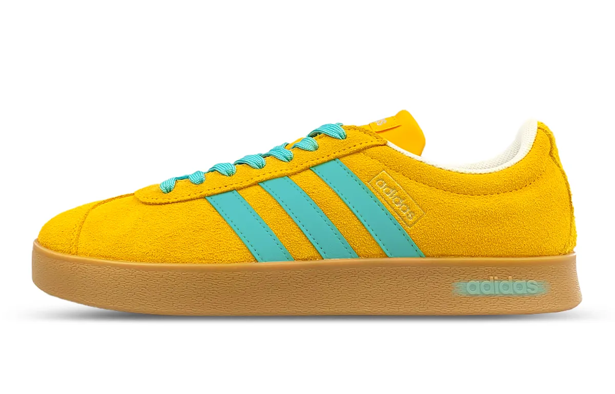 Adidas VL COURT 2.0 Slip Resistant Abrasion Resistant Low top Skateboard Shoes Unisex Yellow Green