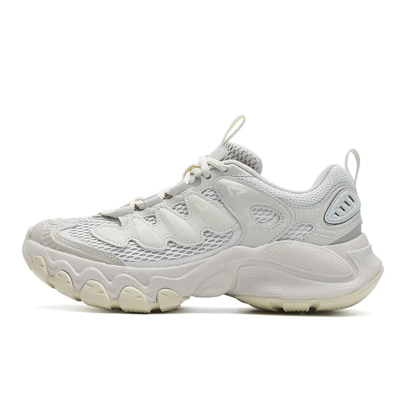 FILA TRUFFLE Textile, Synthetic Leather Height Increasing Low top Chunky Sneakers Women's White Gray