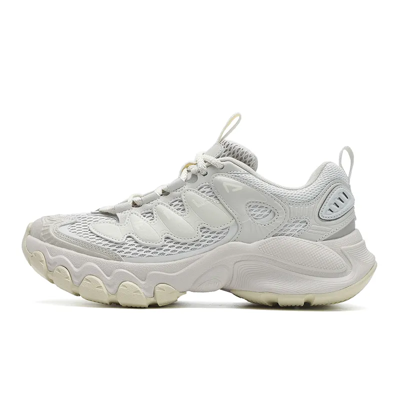 FILA TRUFFLE Textile, Synthetic Leather Height Increasing Low top Chunky Sneakers Women's White Gray