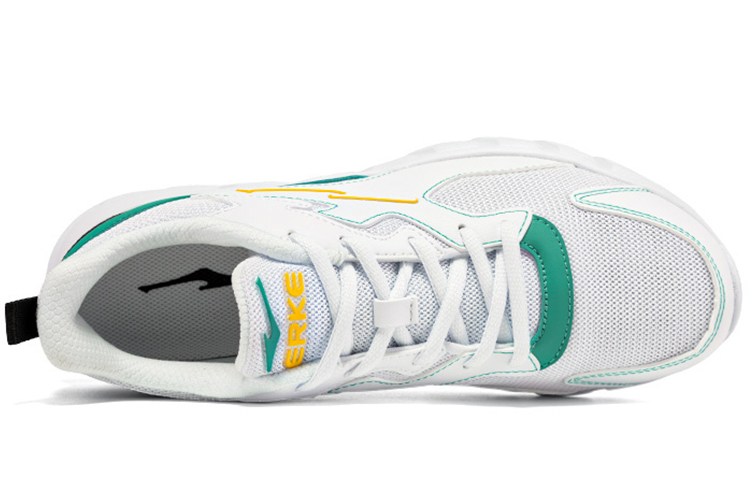 Erke Abrasion Resistant, Breathable, Lightweight Low top Running Shoes Men’s White Green